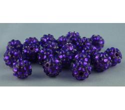 50 Shamballa Strassperlen  Beads 10mm lila